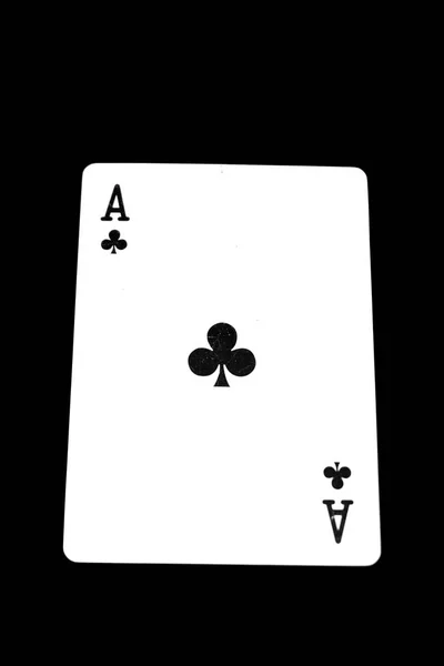 Ace Playing Cards Isolated Black Background Great Any Use — стоковое фото