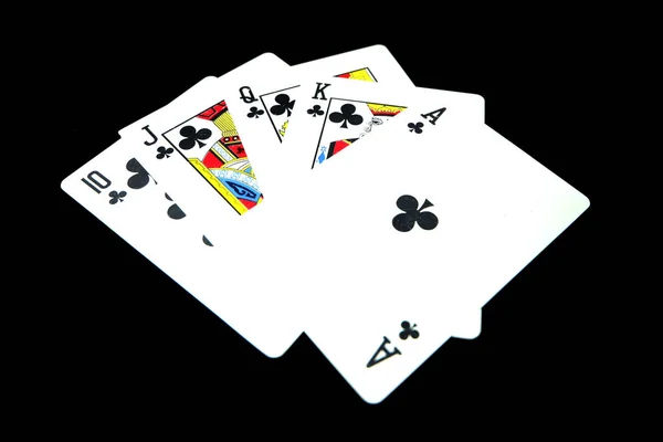 Playing Cards Game Isolated Deck Play Card Black Background Great — Stock Photo, Image