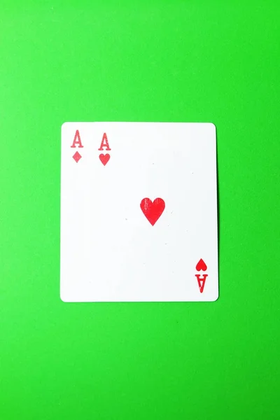Dwa Piki Diamenty Gra Karty Ace Gry Karty Białym Tle — Zdjęcie stockowe