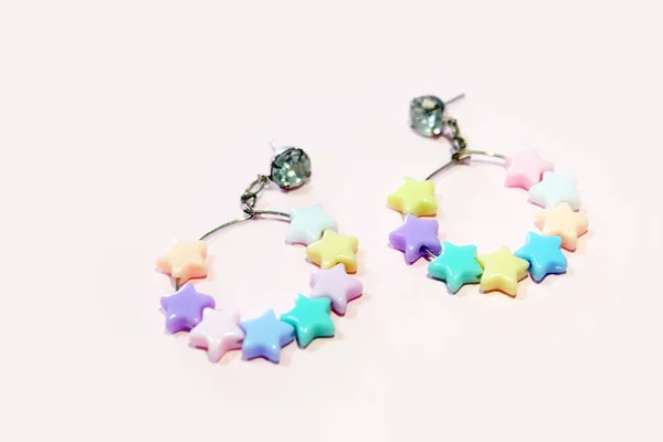 Star Hoop Brinco Acessórios Moda Brincos Argola Com Estrela Colorida — Fotografia de Stock