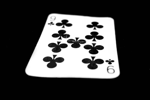 Enda Spader Spelkort För Gamble Spelkort Isolerade Svart Bakgrund — Stockfoto