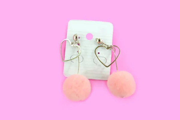 Jewelry Fashion Heart Earring Love Valentine Day Pair Love Earrings — Stock Photo, Image