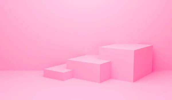 Render Interior Pink Abstract Geometric Background Texture Bright Pastel Podium — Stock Photo, Image