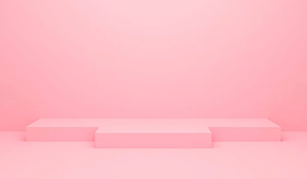 Рендеринг Иллюстрации Розового Абстрактного Геометрического Фона Текстуры Яркий Пастельный Подиум — стоковое фото