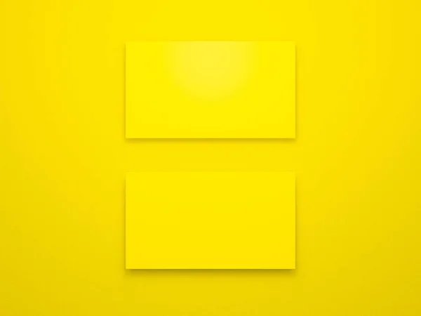 3d renderelés névjegykártya mockup elszigetelt sárga backgrou — Stock Fotó