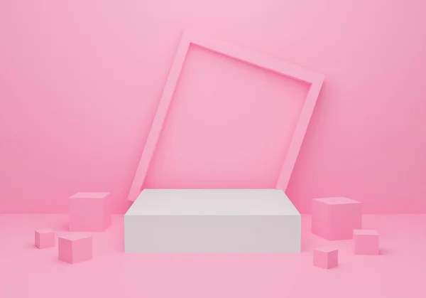 Absztrakt Rózsaszín Pasztell Háttér Textúra Geometriai Alakja Termék Bemutatásához Megjelenítéséhez — Stock Fotó