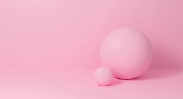 Abstract Pink Floor Minimal Scene Background Sphere Shape Realistic Render — Stock Photo, Image