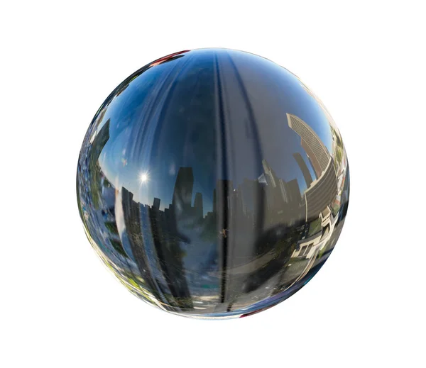 Mundo Esfera Vidro Isolado Textura Fundo Branco Com Sombra Forma — Fotografia de Stock