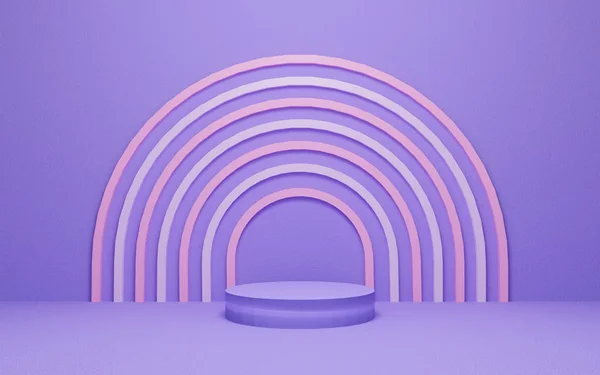 Abstrait Fond Forme Géométrique Pastel Scène Podium Rose Violet Avec — Photo