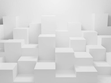 Duvar arkaplan dokusunda geometrik şekilli soyut beyaz ışık. Web sitesinde gösterim ürünü için 3D tasarım. Gri podyum sahne konsepti olan bir model. Reklam ve afiş için boş vitrin.