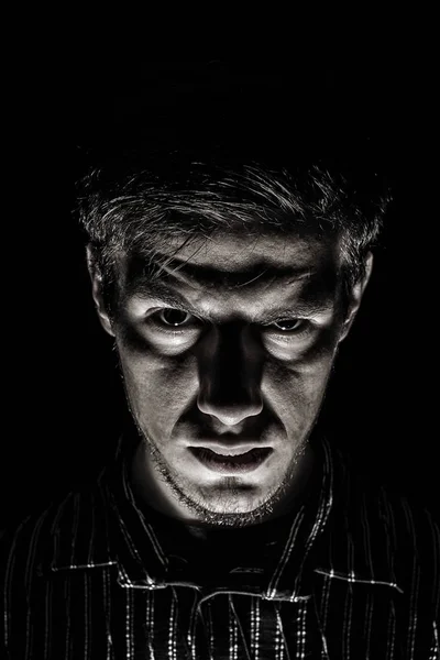 Man portrait with evil look