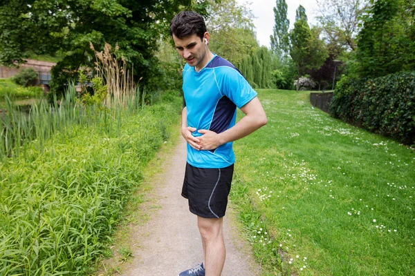 Man runner side cramps after running