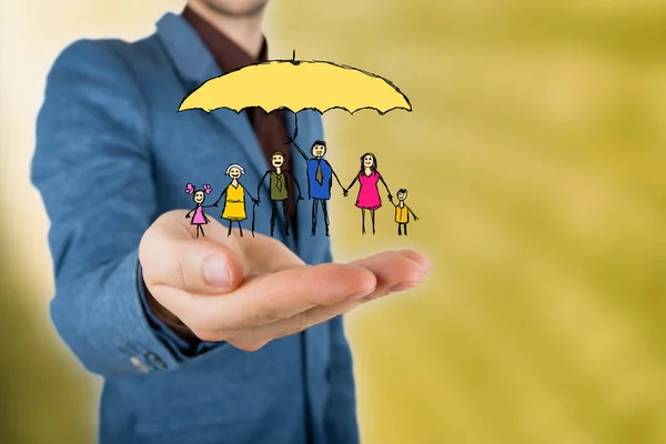 Family life insurance and proprety insurance, protecting family, family concepts