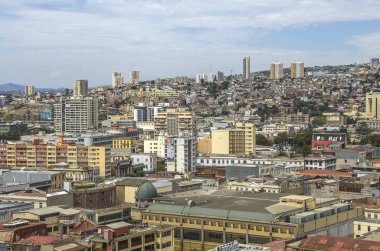 Gün zaman Valparaiso şehrin güzel peyzaj