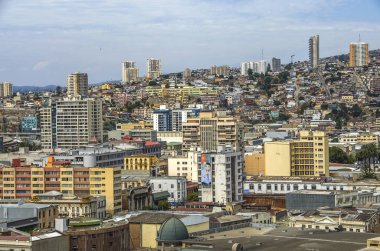 Gün zaman Valparaiso şehrin güzel peyzaj