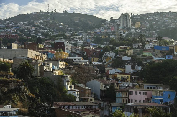 Gün zaman Valparaiso şehrin güzel peyzaj