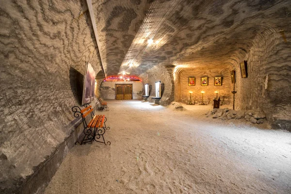 Mina de sal, a una profundidad de 300 metros, Soledar, región de Donetsk, Ucrania — Foto de Stock