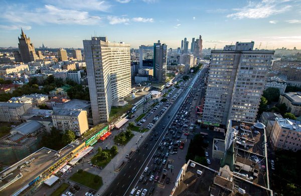 MOSCOW - MAY 10: New Arbat Street, on May 10, 2013 in Moscow, Russia. Highway, called the New Arbat, was built in 1963.