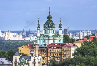 Kiev ve St Andrew's kilise Panoraması