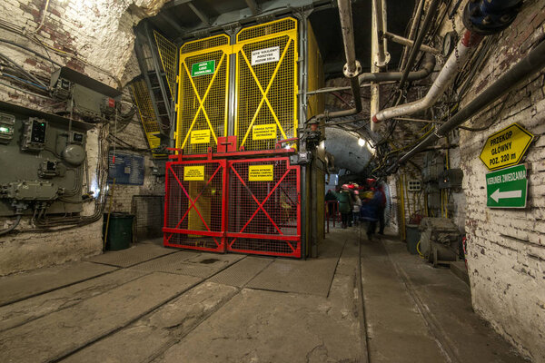 Illuminated, Underground Tunnel in the Mine