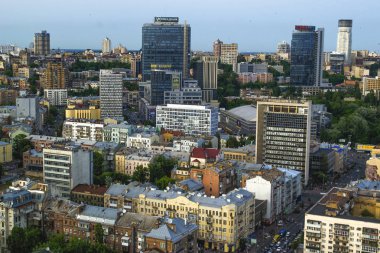 Kiev şehir merkezinde gün mimarisi. Kiev Ukrayna'nın başkentidir