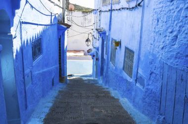 Medine: Chefchaouen, Morocco. Bu şehirde evlerin mavi renkle boyanır bilinmektedir: Chefchaouen veya Chaouen.