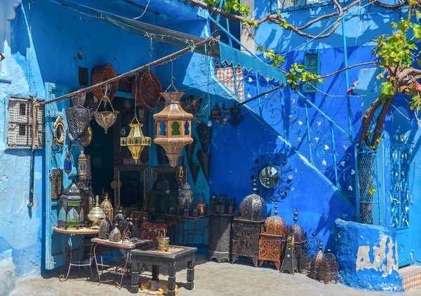 Medina von chefchaouen, Marokko. chefchaouen oder chaouen ist bekannt, dass die Häuser in dieser Stadt blau gestrichen sind. — Stockfoto