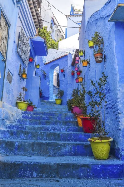 Detalhes tradicionais da arquitetura marroquina em Chefchaouen, Marrocos, África — Fotografia de Stock