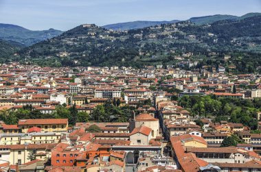 İtalyan kırmızı çatılar Floransa, Toskana, İtalya.