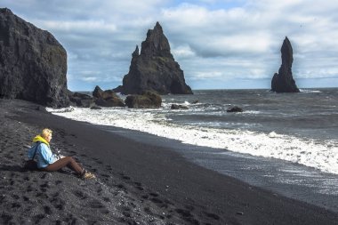Black Sand Beach - Iceland clipart