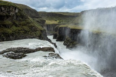 Godafoss şelale içinde Bardardalur bölge Kuzey-Merkez İzlanda'nın görünümünü