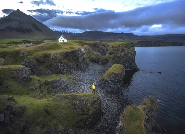 stock image Arnarstapi town on Snaefell coast in Iceland