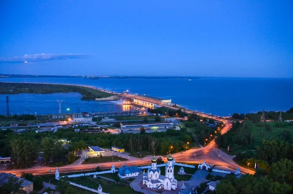 City adlı gece, panoramik sahne Novosibirsk Rusya Federasyonu