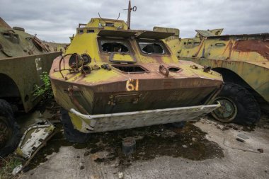 Btr-82 Chernobyl dışlama bölgesinde Buryakovka köyünde