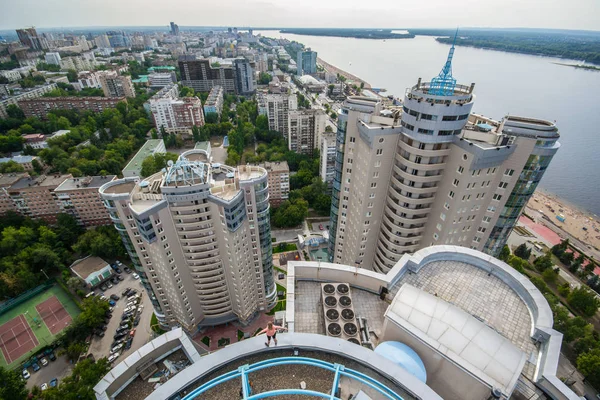 Samara, utsikt över staden från ovan — Stockfoto