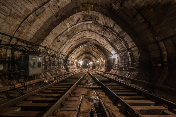 Subway tunnel. Kiev, Ukraine. Kyiv, Ukraine