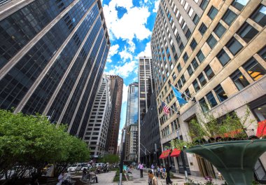 New york iş merkezi şehir gökdelen görünümü oluşturma