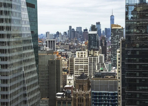 New york business center downtown skyskrapa byggnad Visa — Stockfoto