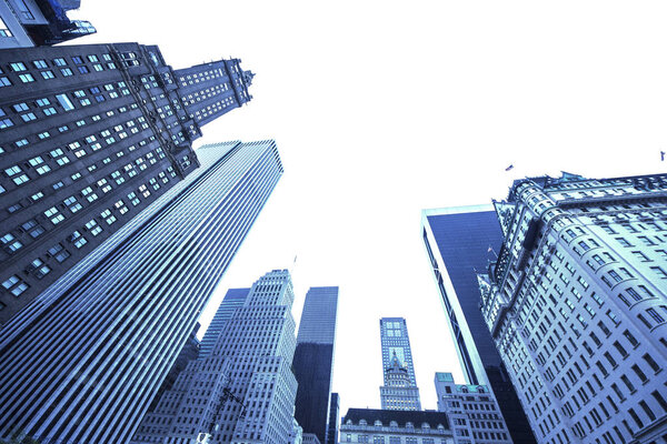 New york business center downtown skyscraper building view. New York city USA