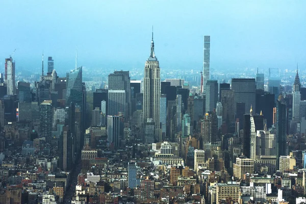 Vista aérea del horizonte de Manhattan, Ciudad de Nueva York — Foto de Stock