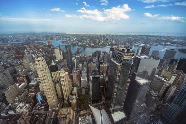 Vista aérea del horizonte de Manhattan, Ciudad de Nueva York — Foto de Stock