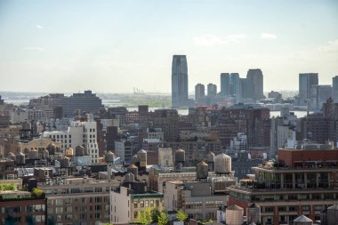 New york şehri. manhattan midtown gökdelenlerin muhteşem panoramik havadan görünümü.