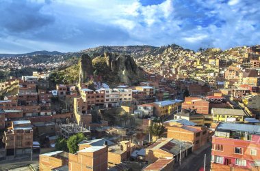 La Paz havadan görünümü, Bolivya. La Paz dünyanın en yüksek başkentidir.