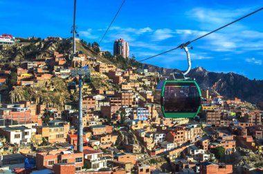 Teleferik şehirde La Paz, Bolivya
