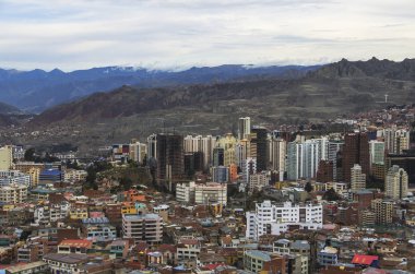 La Paz havadan görünümü, Bolivya. La Paz dünyanın en yüksek başkentidir.