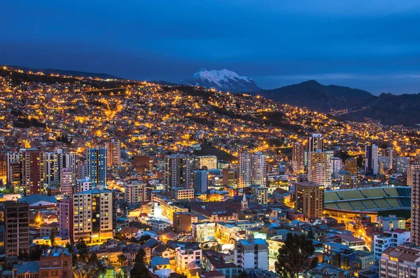 Panorama da noite Paz, Bolívia Fotos De Bancos De Imagens Sem Royalties