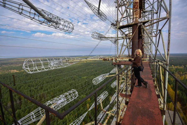 View from the top of abandoned Duga radar system in Chernobyl Exclusion Zone, Ukraine — Stock Photo, Image