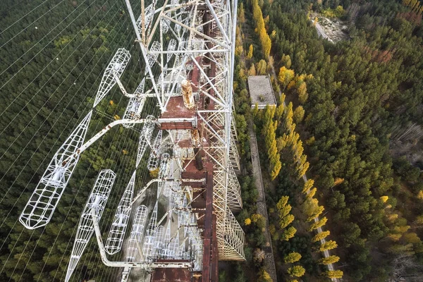 View from the top of abandoned Duga radar system in Chernobyl Exclusion Zone, Ukraine — Stock Photo, Image