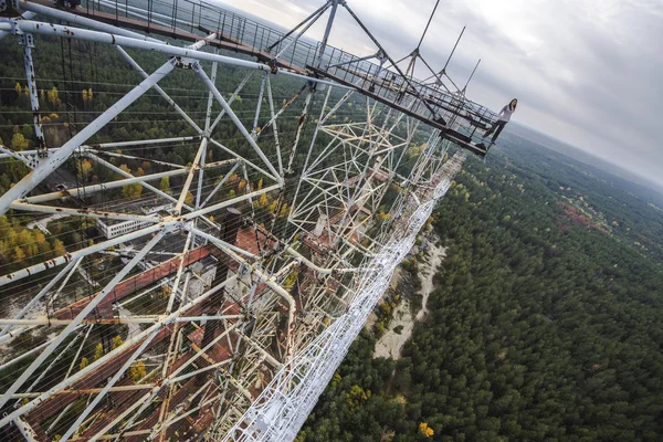 View from the top of abandoned Duga radar system in Chernobyl Exclusion Zone, Ukraine — Stock Photo, Image