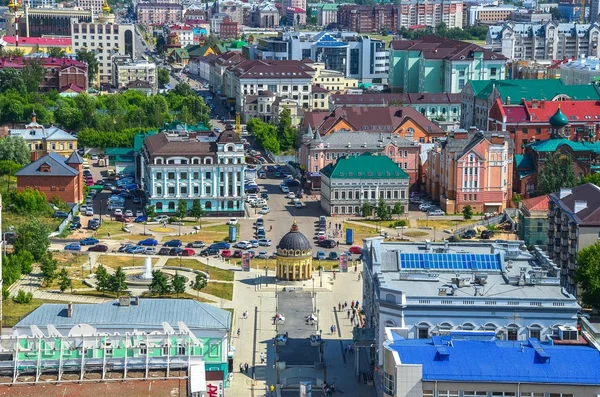 Kazan, Rusko - 10 červen 2016: Kazani město stvol, republika Tatarstán, Rusko. Snímku pořízeném ze střechy Kazani. — Stock fotografie